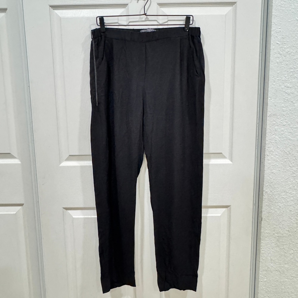 The Kooples Black Trousers Womens Size 42 Relaxed Fit Elastic Waist‎